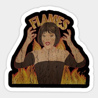 vintage 80s flames Sticker